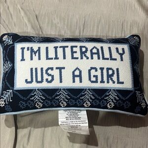 Navy and White Decorative Pillow